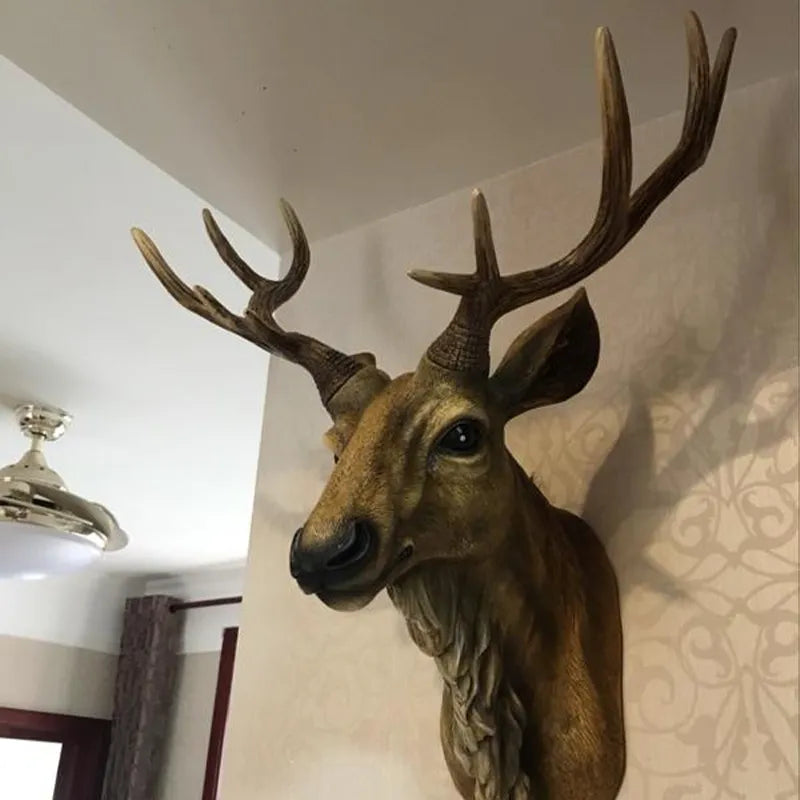 DeerCraft Harz Hirschkopf Wanddekoration | Faux Taxidermie | Bauernhaus-Deko | Tierkopf für die Wand