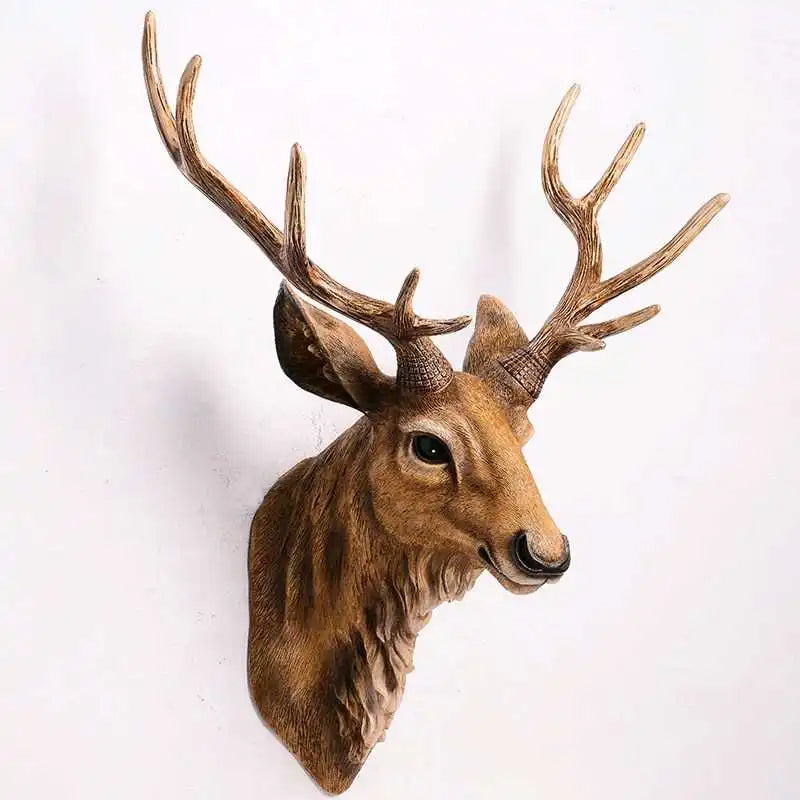 DeerCraft Harz Hirschkopf Wanddekoration | Faux Taxidermie | Bauernhaus-Deko | Tierkopf für die Wand