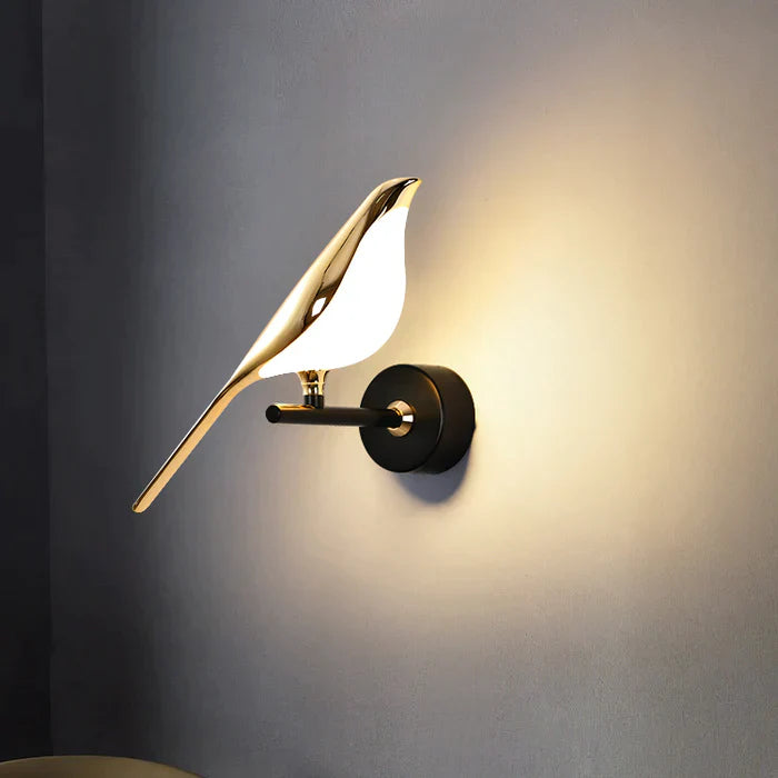 BirdLight Moderne LED Wandleuchte | Vogel Design Wandlampe | Einzigartiges Dekorlicht für Zuhause