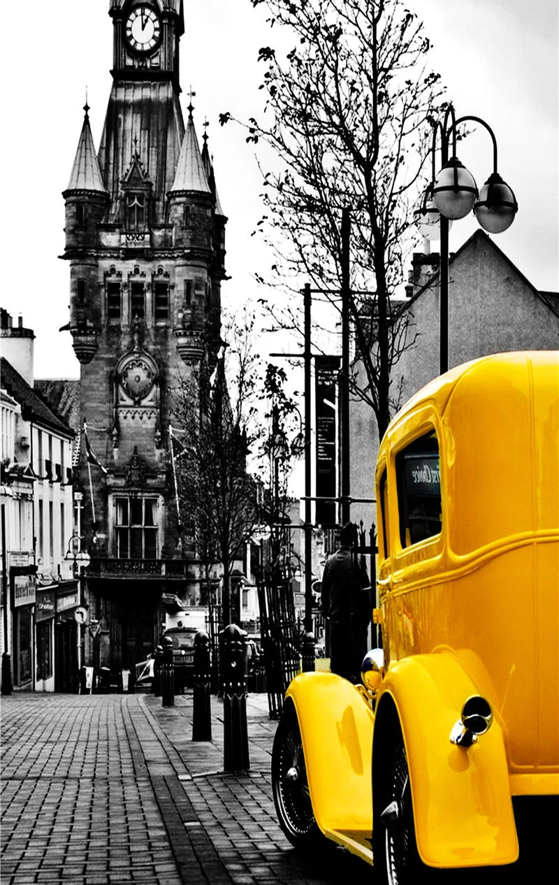 EuroVista Vintage Stadtbild Wandkunst | Europäische Stadtansichten | Klassische Deko | Leinwanddruck