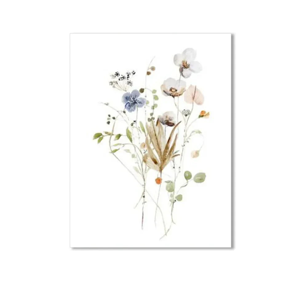 ArtisBloom Botanisches Aquarell Poster | Leinwanddruck mit Blumen & Blättern | Wandkunst für Wohnzimmer & Heimdekoration