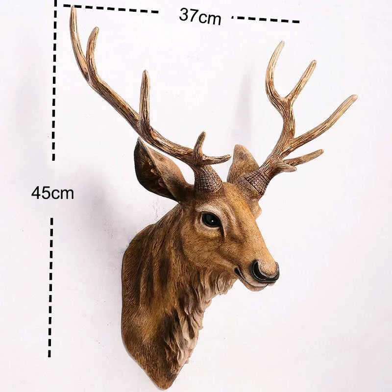 DeerCraft Harz Hirschkopf Wanddekoration | Faux Taxidermie | Bauernhaus-Deko | Tierkopf für die Wand