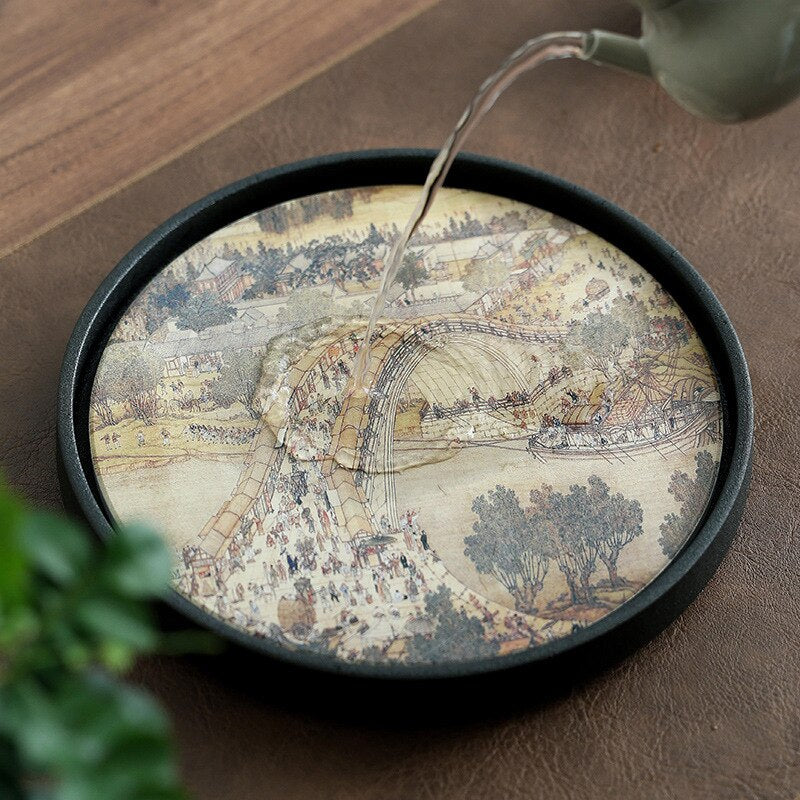 TeaHaven Chinesisches Teetablett | Traditionelles Design | Hochwertiges Material | Perfekt für Teezeremonien