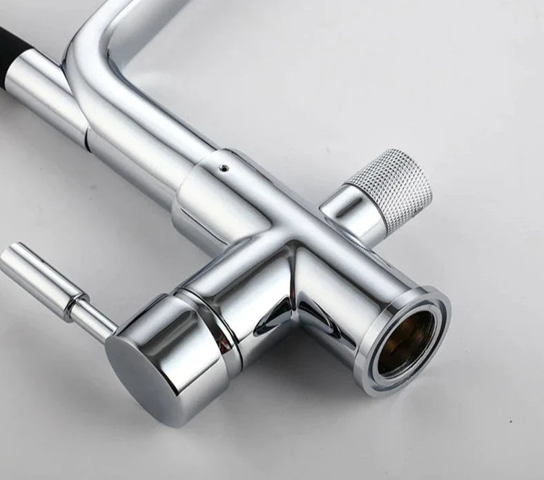 PureStream Doppelter Auslauf Trinkwasserhahn | Gefilterte Küchenarmaturen | Modernes Design