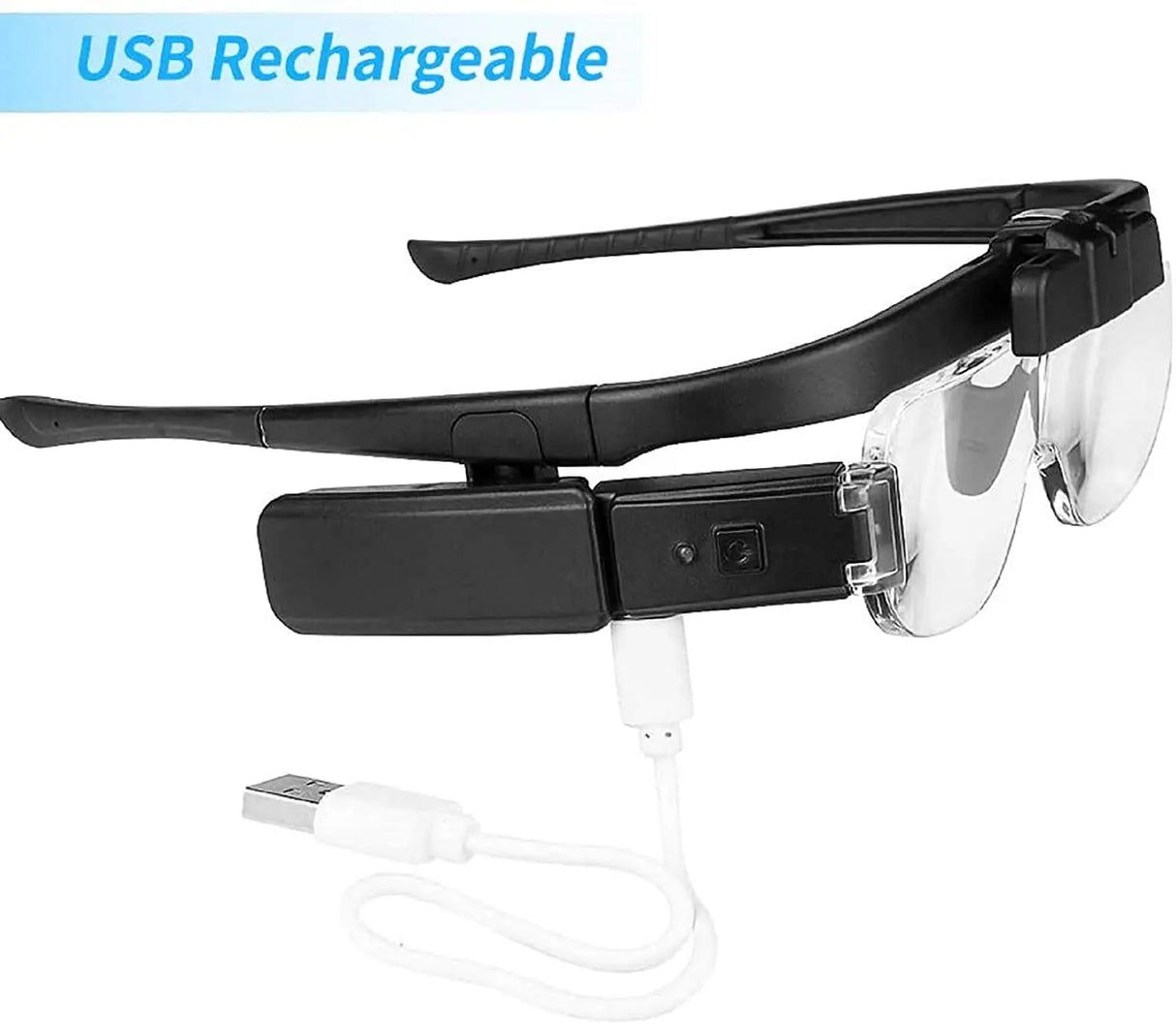 VisionMax Kopfmontage Lupe | Verstellbare Vergrößerung | LED Beleuchtung | Präzisionswerkzeug für Handwerk & Hobby