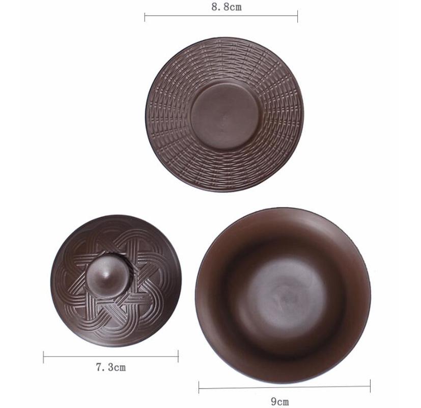 ZenGaiwa Zisha Teegeschirr Set | Handgemachte Gaiwan Schale | Lila-Ton-Terrine | Teezeremonie & Oolong-Tee | Premium Teeschale