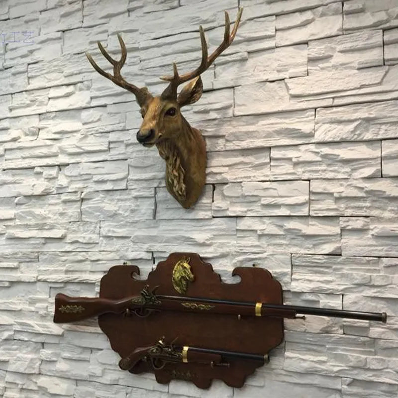 DeerCraft Harz Hirschkopf Wanddekoration | Faux Taxidermie | Bauernhaus-Deko | Tierkopf für die Wand