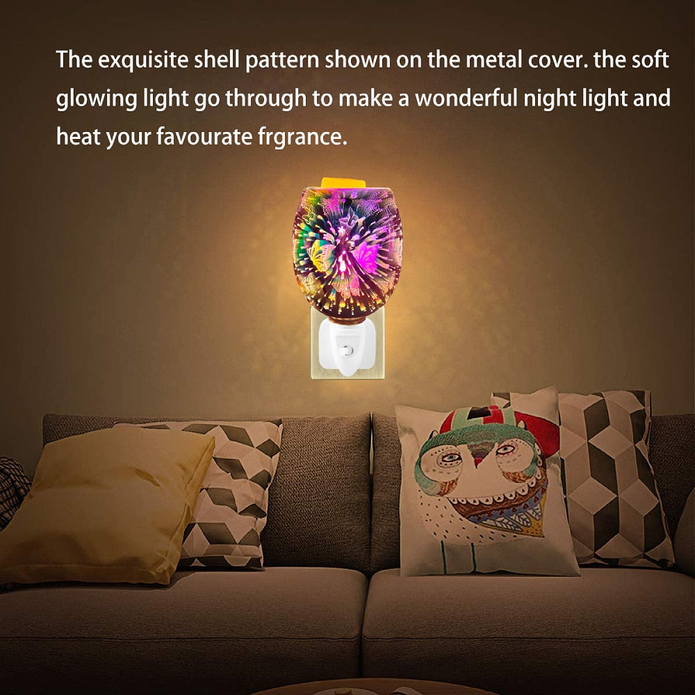 NovaMist 3D Glas Wachsschmelzer | Elektrische Duftlampe mit Glasschale | Aromatherapie & Raumduft | Schmetterlings-Design
