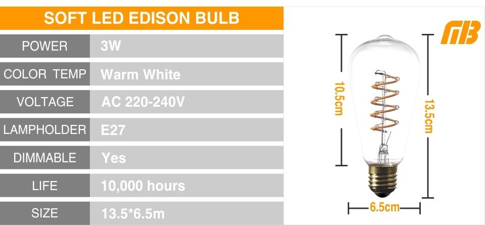 VintaraLux Klassische Vintage LED Glühbirne | Energiesparend & Dekorativ | Perfekt für Pendelleuchten & Kronleuchter