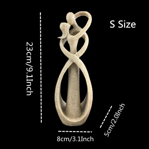 LoveSculpt Sandstein Liebhaber Statue | Hochzeitsdeko | Valentinstag Geschenk | Romantische Heimdekoration