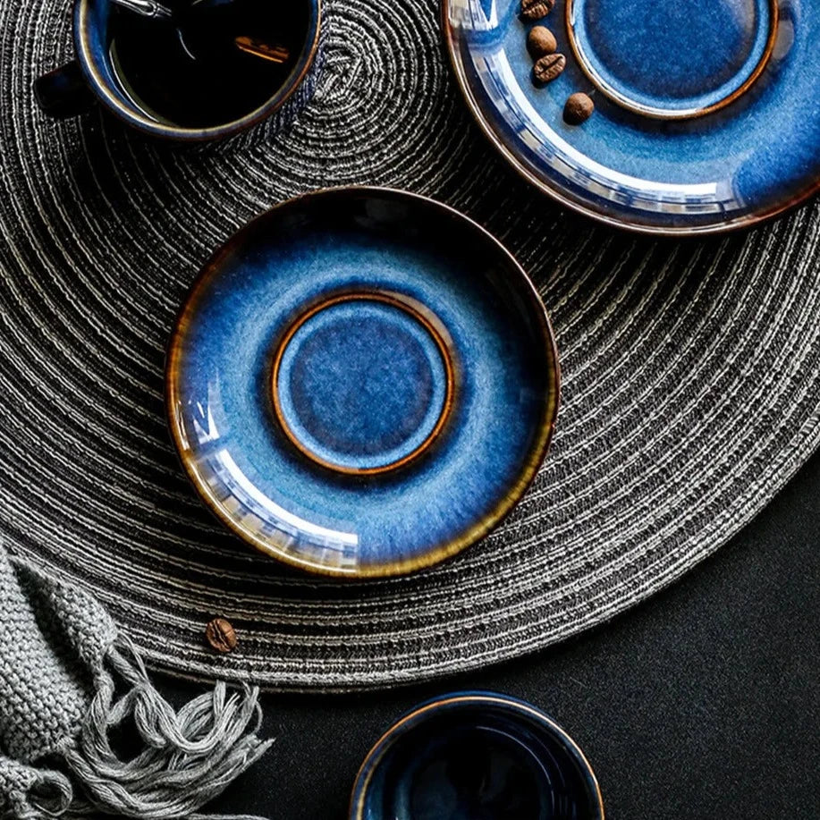 LagunaGlow Keramik-Tassen Set | Handgefertigte Kaffeetassen | Hochwertige Espresso- und Teetassen