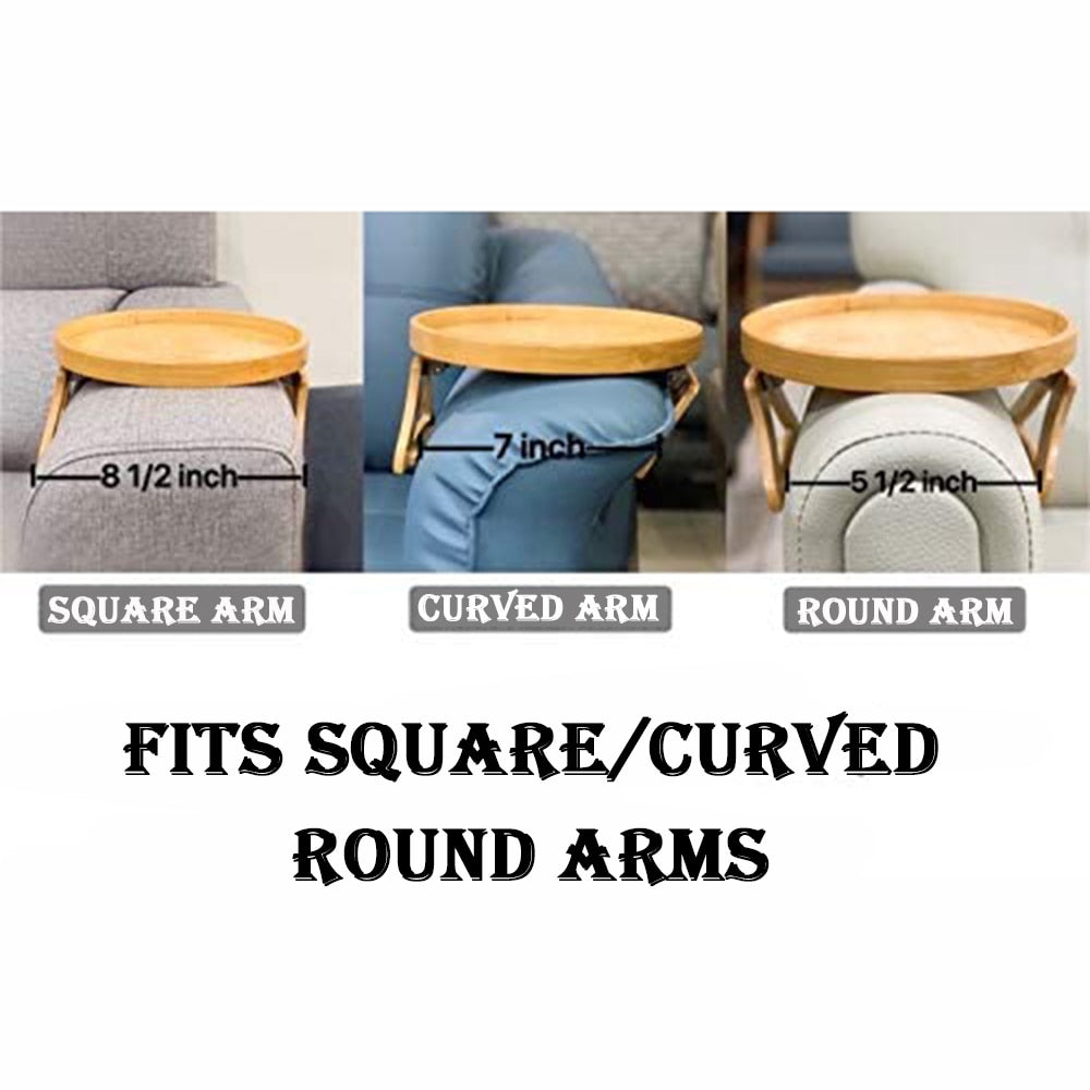 BambooGrip Sofa Tablett | Clip-On Armlehnenablage | Praktischer Beistelltisch | Bambus Design