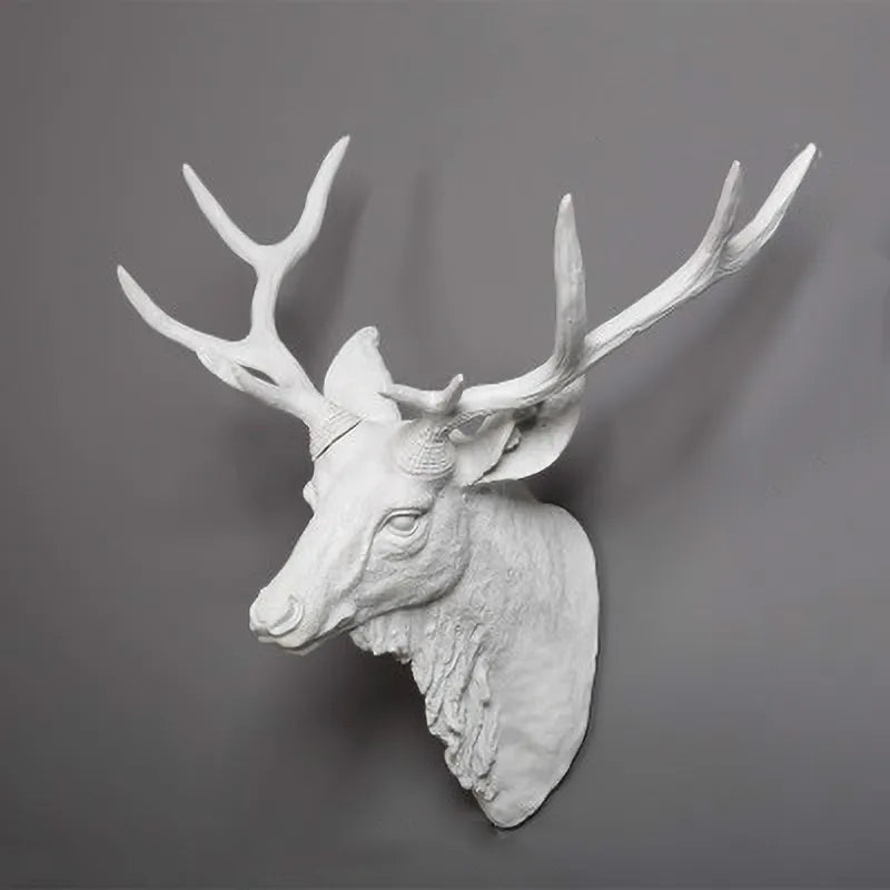 DeerCraft Harz Hirschkopf Wanddekoration | Faux Taxidermie | Bauernhaus-Deko | Tierkopf für die Wand