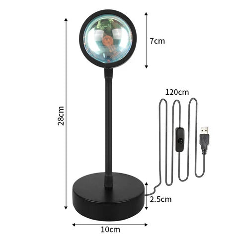 SunsetGlow LED Sonnenuntergang Lampe | Romantische Atmosphäre | Farbwechsel Stimmungslicht | Deko für Zuhause