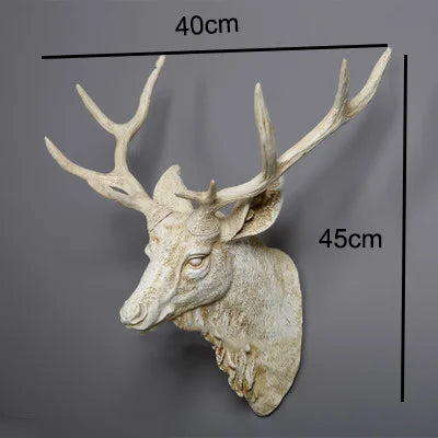 DeerCraft Harz Hirschkopf Wanddekoration | Faux Taxidermie | Bauernhaus-Deko | Tierkopf für die Wand