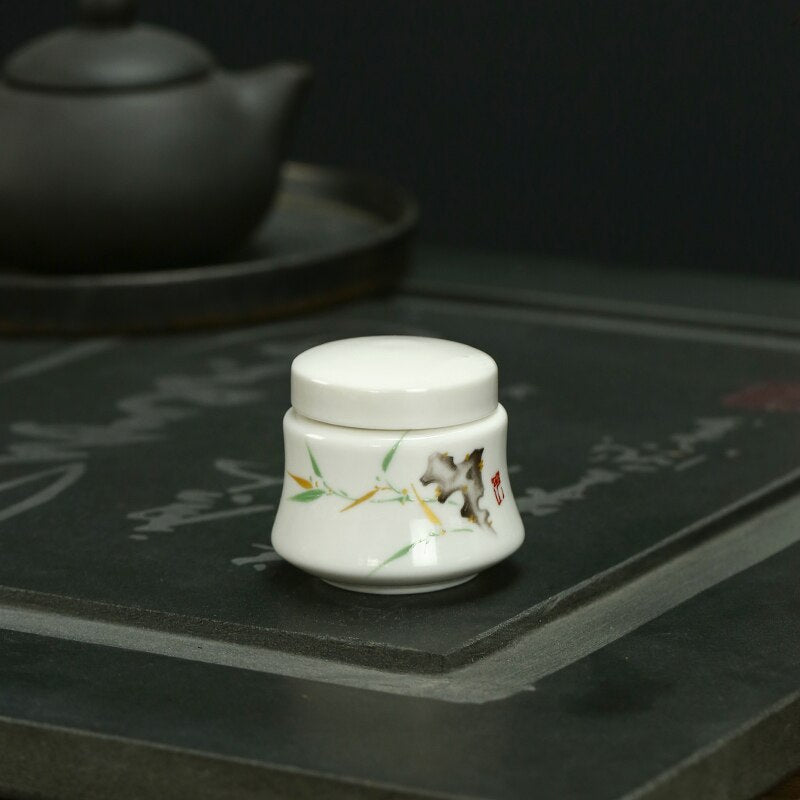 TeaVault Weiße Keramik Teedose | Feuchtigkeitsbeständiger Aufbewahrungsbehälter für Tee, Kaffee & Bonbons | Versiegelte Keramikdose für Küche & Zuhause