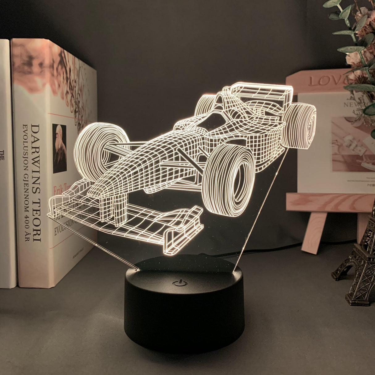 SpeedLight Formel-1 3D-Illusionslampe | Farbwechsel-Modus | LED Nachttischlampe | Deko für Motorsportfans