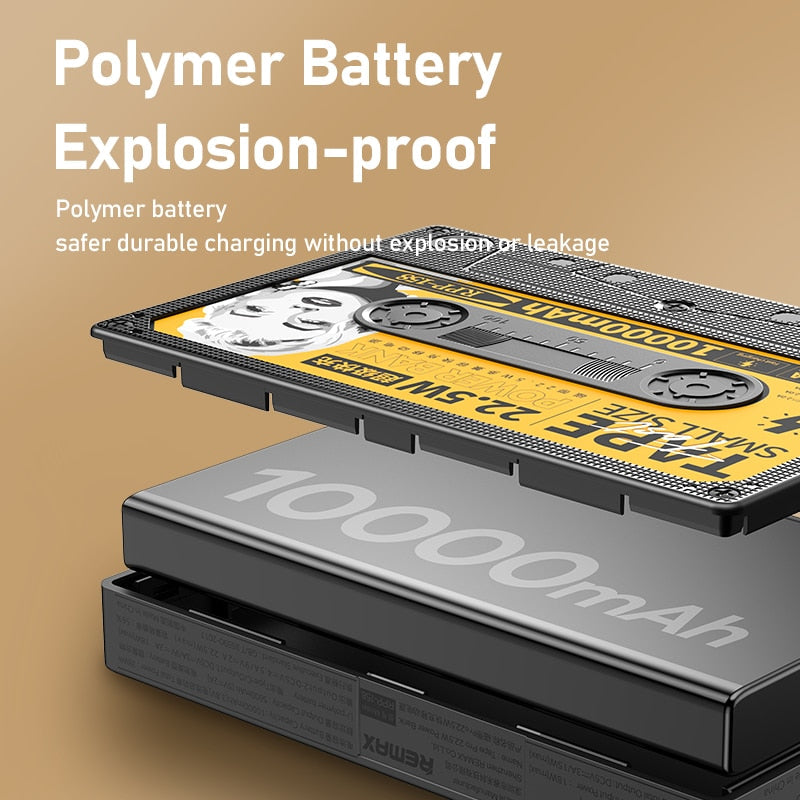 VoltCassette Retro Powerbank | Tragbares Ladegerät | Vintage Design | 10.000mAh Akku für Unterwegs