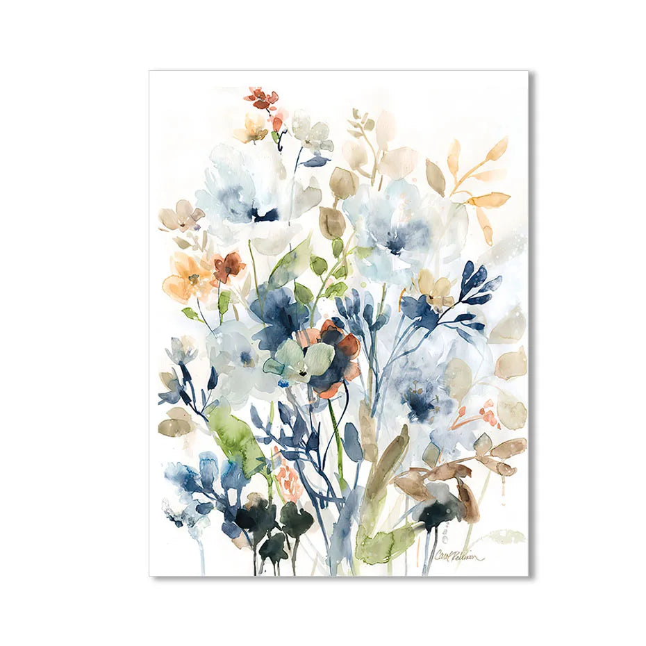 ArtisBloom Botanisches Aquarell Poster | Leinwanddruck mit Blumen & Blättern | Wandkunst für Wohnzimmer & Heimdekoration