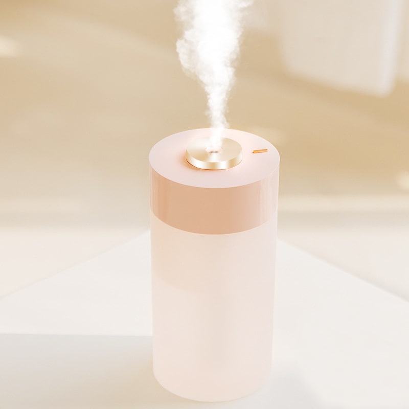 PearlMist Tragbarer Luftbefeuchter & Luftreiniger mit LED-Licht | 350 ml | Stilvolles Perlmutt-Design | Frische Luft für Zuhause & Büro