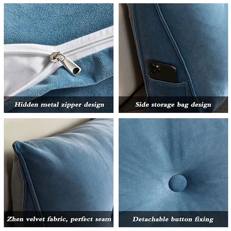 RelaxTri Luxe Dreieckskissen | Ergonomisches Kopfstützenkissen | Weiches Lesekissen & Dekokissen für Bett & Sofa