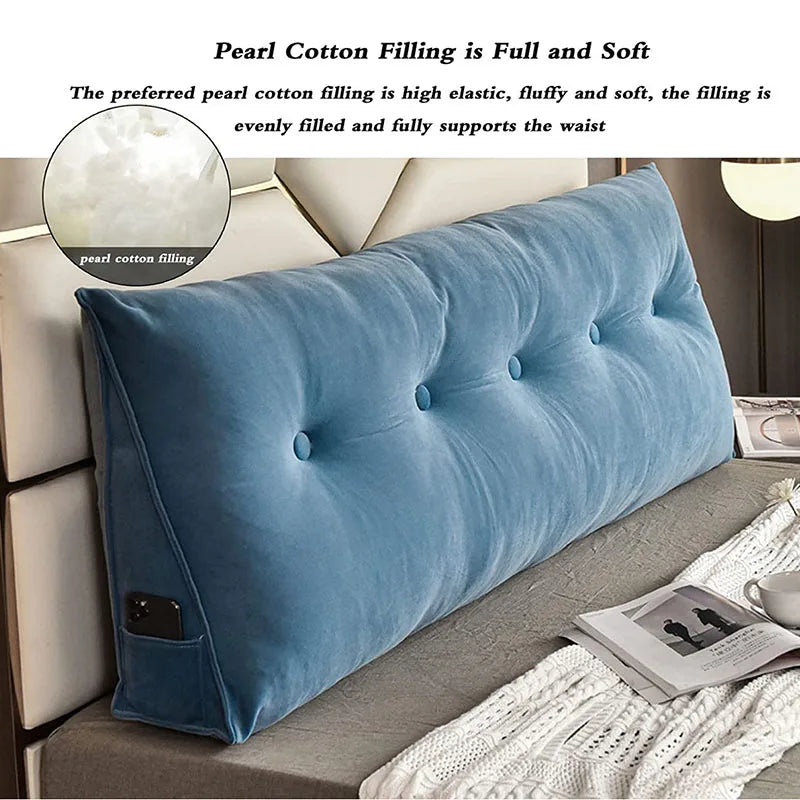 RelaxTri Luxe Dreieckskissen | Ergonomisches Kopfstützenkissen | Weiches Lesekissen & Dekokissen für Bett & Sofa