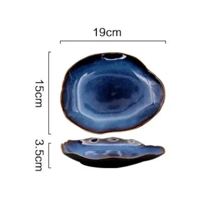 TerraViva Laguna Teller Set | 4-teiliges Keramik-Set | Handgefertigte Design-Teller