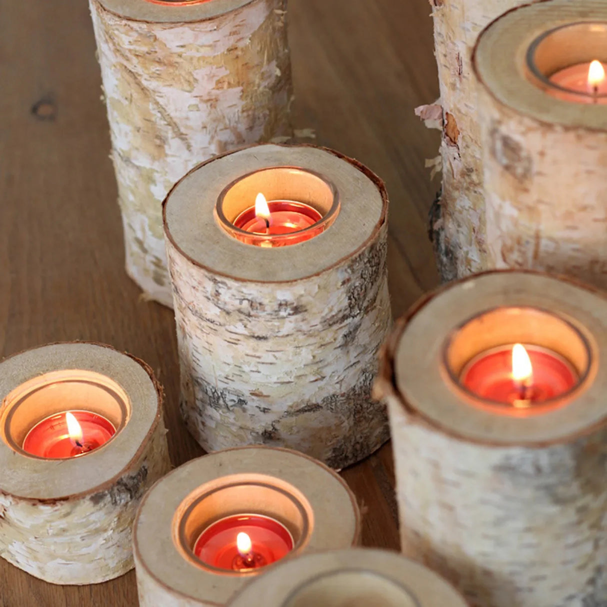 NatureLume Birkenholz-Kerzenhalter | Rustikales Design | Deko für Zuhause