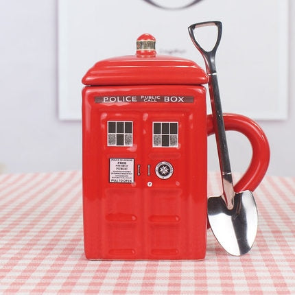 TardiCup Kreative Keramik-Tasse | Lustige Kaffeetasse mit Löffel | Geschenkbox | Ideal für Milch & Tee