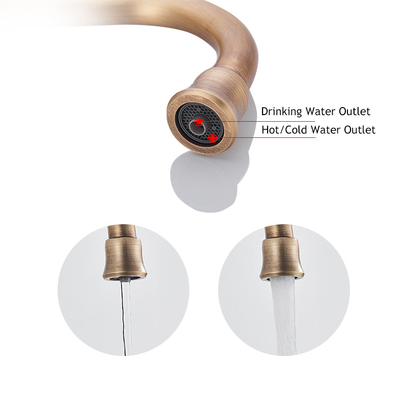 AquaClass Klassische Küchenarmatur | Elegantes Design | Hochwertiges Messing | Wasserfall-Auslauf