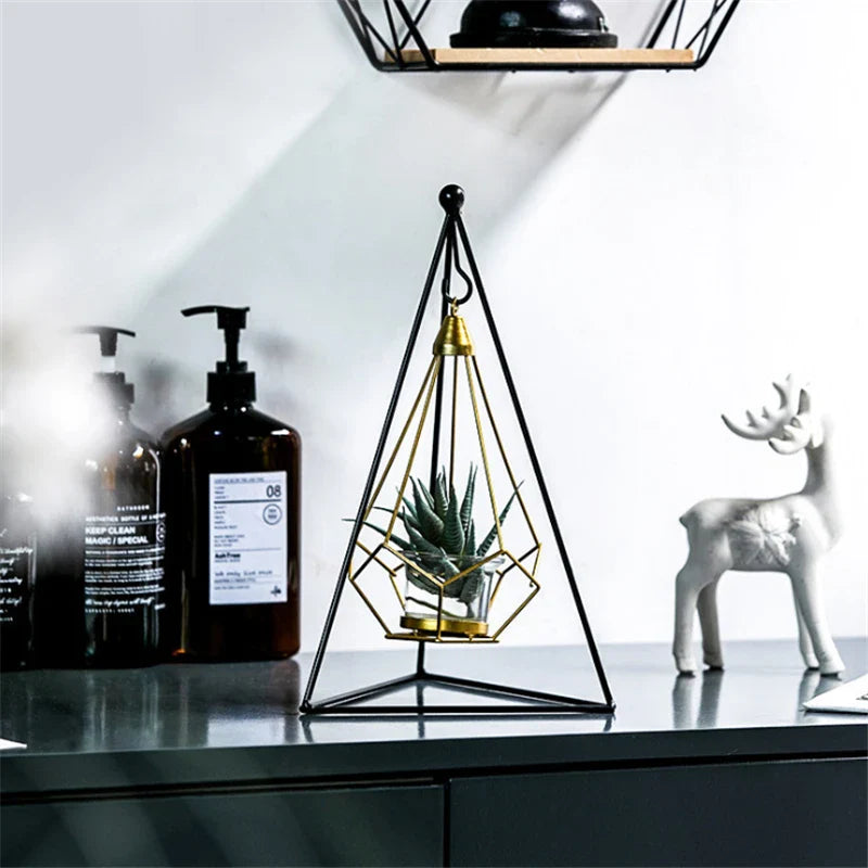 LustraDiamond Hängender Kerzenhalter | Geometrisches Design | Eleganz für Innen- & Außendekoration