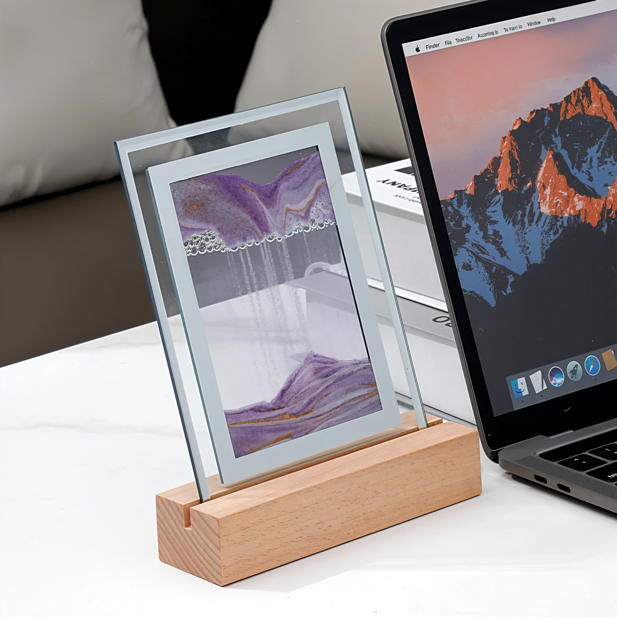 SandVivid Nachtlicht | Kreativer 3D Treibsand Rahmen | Kunstvolle LED Dekoration | Stimmungslicht