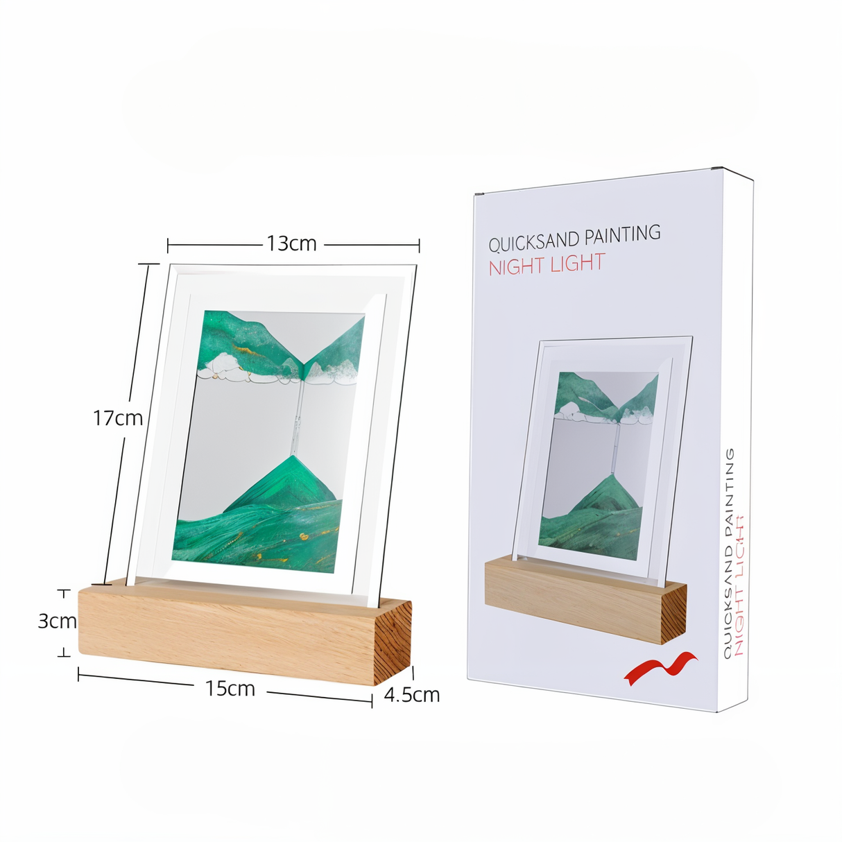 SandVivid Nachtlicht | Kreativer 3D Treibsand Rahmen | Kunstvolle LED Dekoration | Stimmungslicht