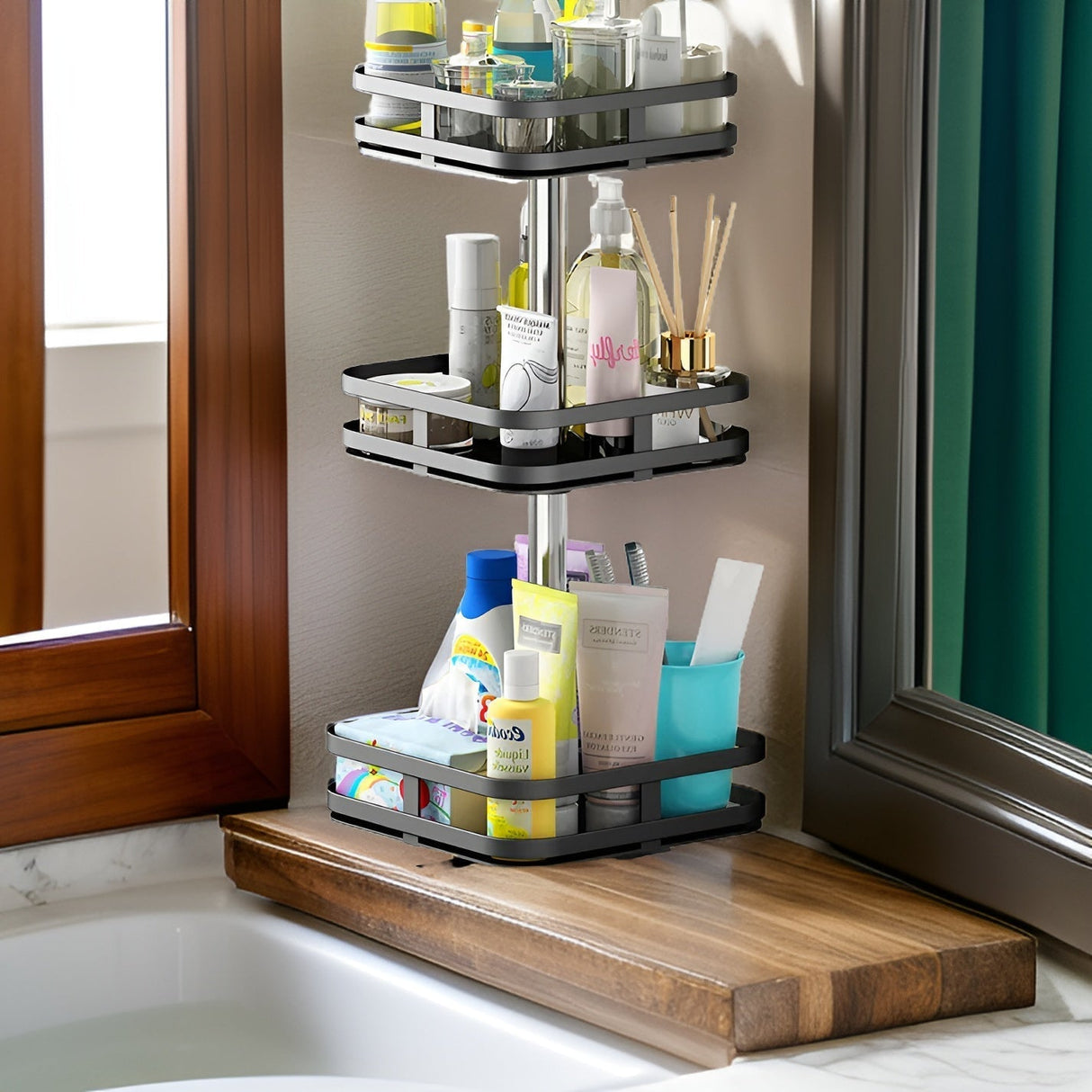 Revolia 360° Drehbares Gewürzregal | Multifunktionales Küchenregal | Platzsparend & Modern