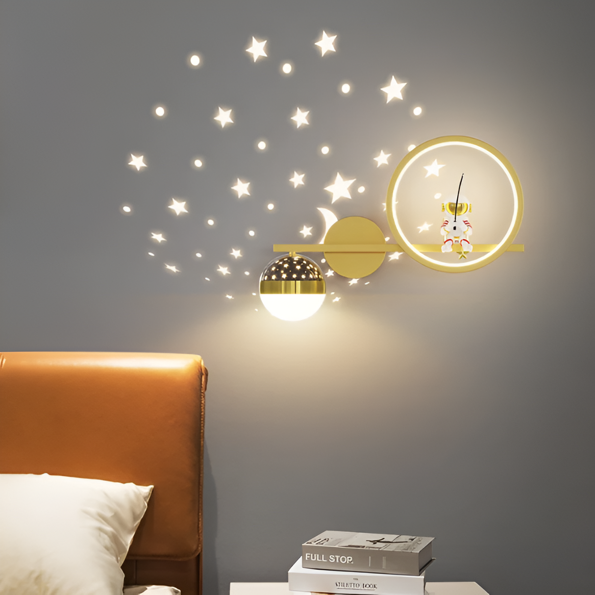 StarVoyage Kinder-Wandleuchte | LED-Sternprojektor Nachtlicht | Astronautendesign | Magisches Licht für Kinderzimmer