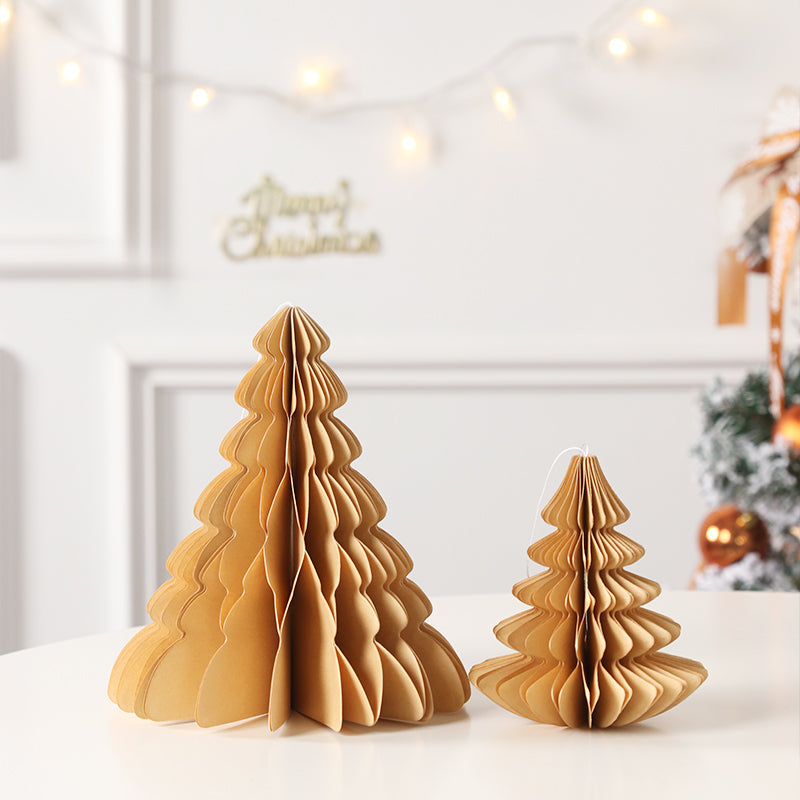 HollyFold Honigwaben Weihnachtsbaum | Faltbarer Papierbaum | Weihnachtsdeko | Umweltfreundlich | Tisch- & Raumdekoration