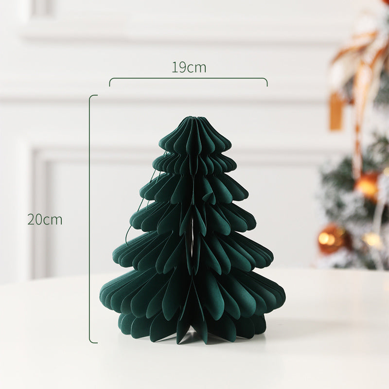 HollyFold Honigwaben Weihnachtsbaum | Faltbarer Papierbaum | Weihnachtsdeko | Umweltfreundlich | Tisch- & Raumdekoration