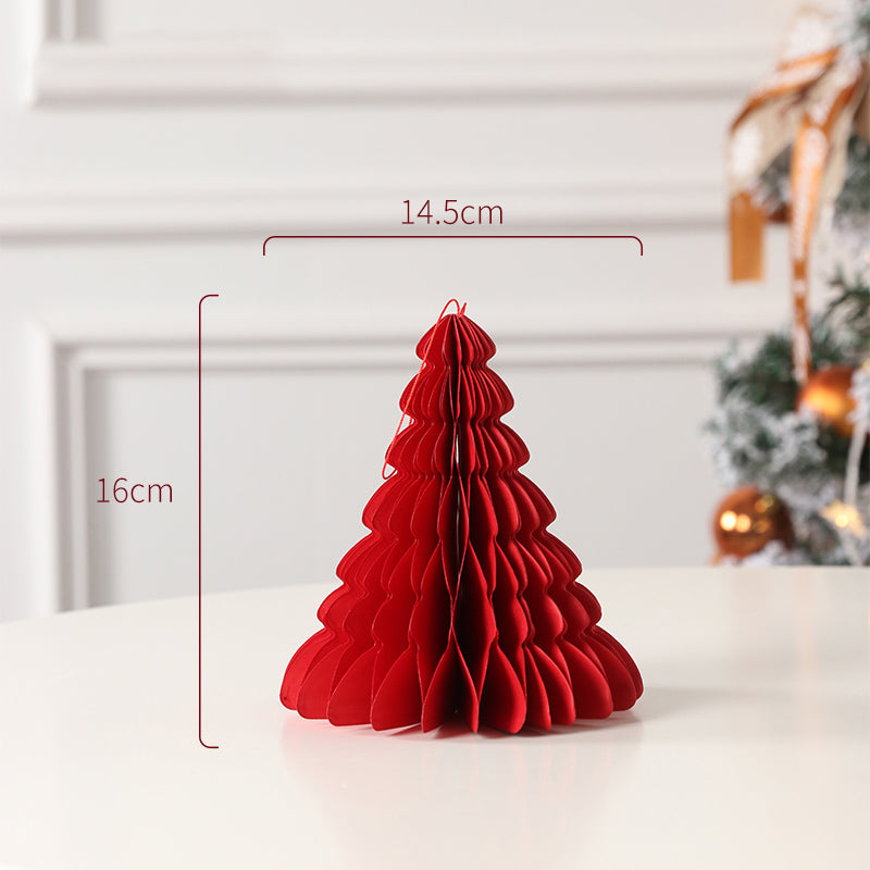 HollyFold Honigwaben Weihnachtsbaum | Faltbarer Papierbaum | Weihnachtsdeko | Umweltfreundlich | Tisch- & Raumdekoration