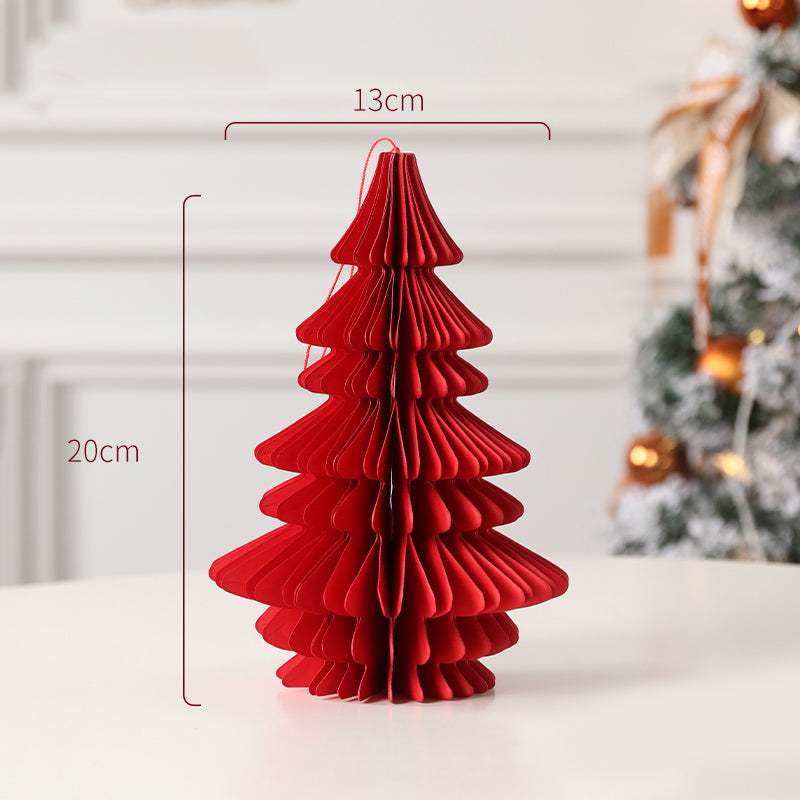 HollyFold Honigwaben Weihnachtsbaum | Faltbarer Papierbaum | Weihnachtsdeko | Umweltfreundlich | Tisch- & Raumdekoration