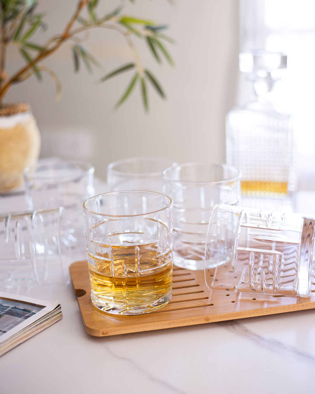 HighlandTartan Altmodische Gläser im Tartan-Design | Set aus 2 | Hochwertige Whiskeygläser | Perfekt für Cocktails & Drinks