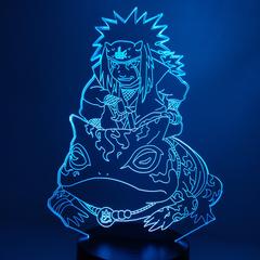 ShinoGlow 3D LED Lampe Naruto Jiraiya | Anime Nachtlicht | Stimmungslicht mit Farbwechsel | Dekoration für Kinderzimmer & Fans
