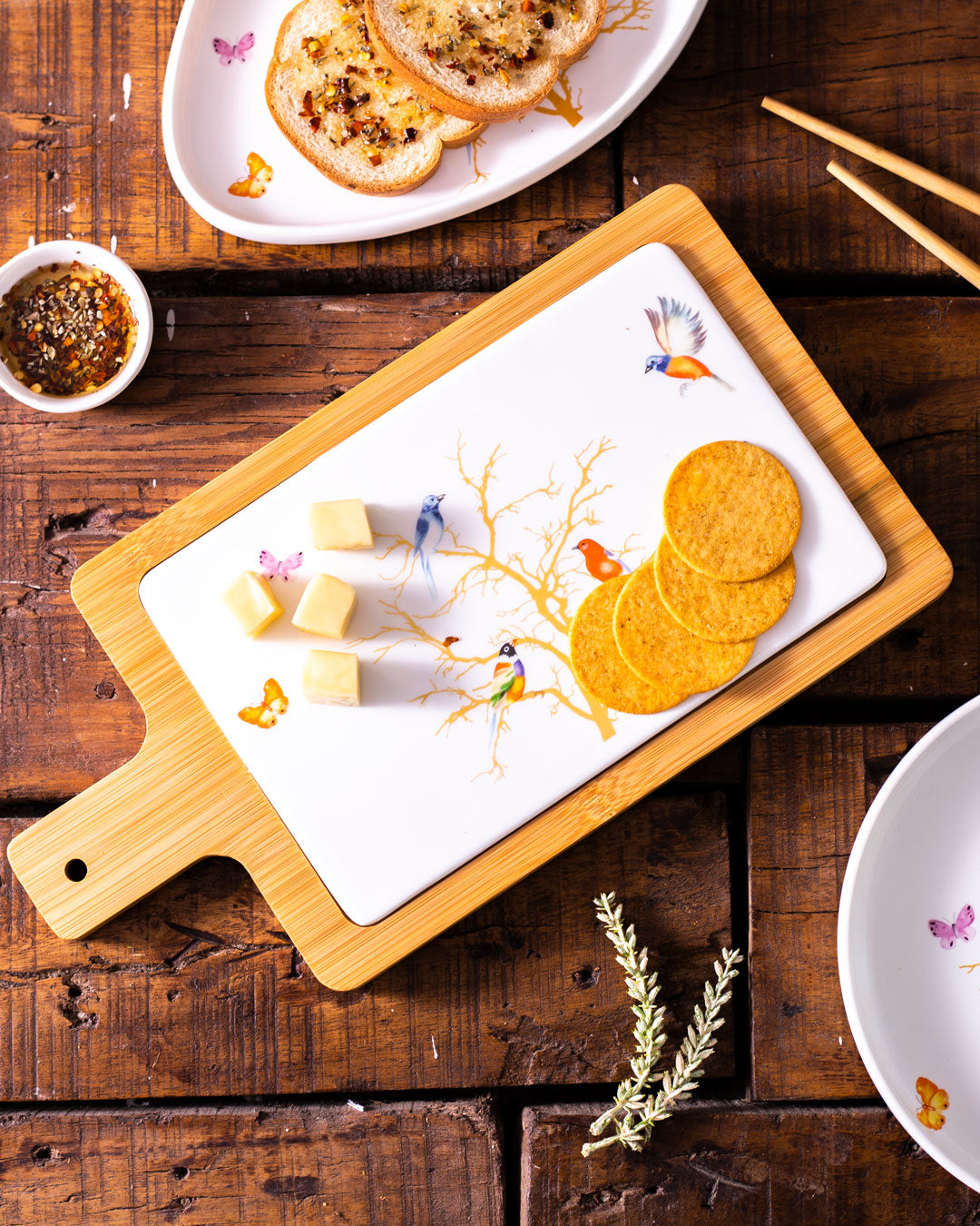 PlatterElegance Rechteckige Obst- und Käseplatte aus Keramik | Stilvolles Design | Perfekt für Servieren & Präsentieren