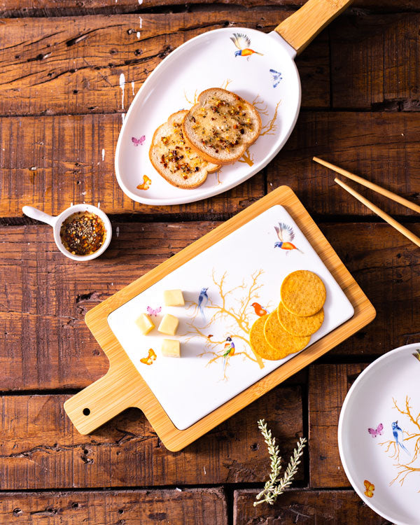 PlatterElegance Rechteckige Obst- und Käseplatte aus Keramik | Stilvolles Design | Perfekt für Servieren & Präsentieren