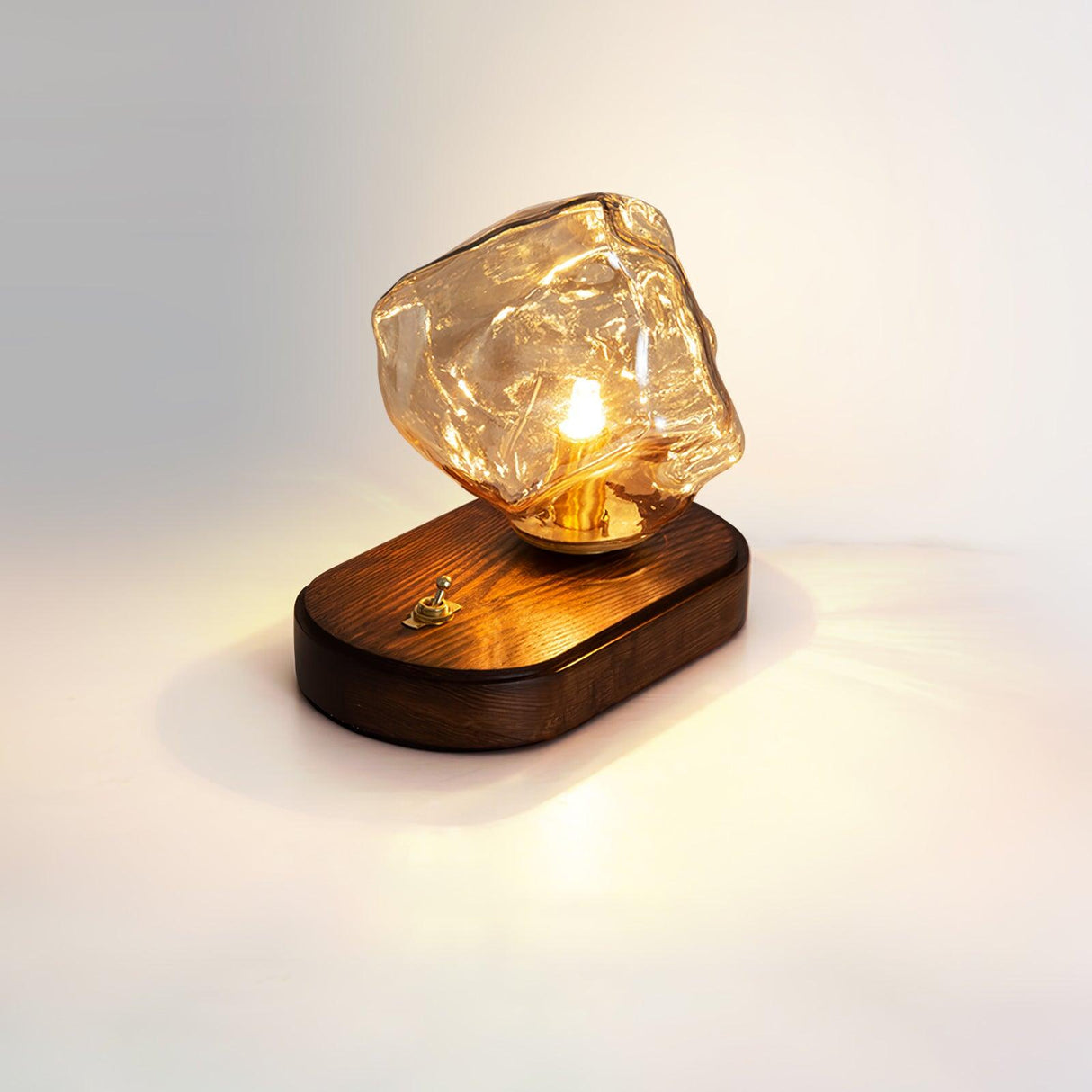 Glacivale Eisstein Glas Tischlampe | Modernes Design | Stimmungslicht | Elegante Dekoration für Wohnzimmer und Schlafzimmer
