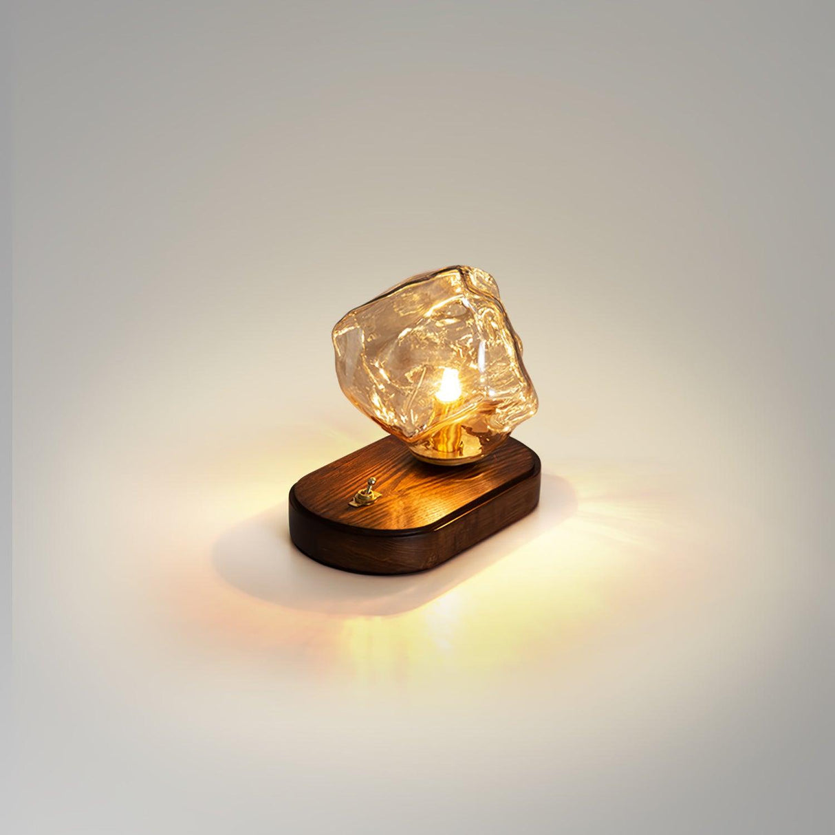 Glacivale Eisstein Glas Tischlampe | Modernes Design | Stimmungslicht | Elegante Dekoration für Wohnzimmer und Schlafzimmer