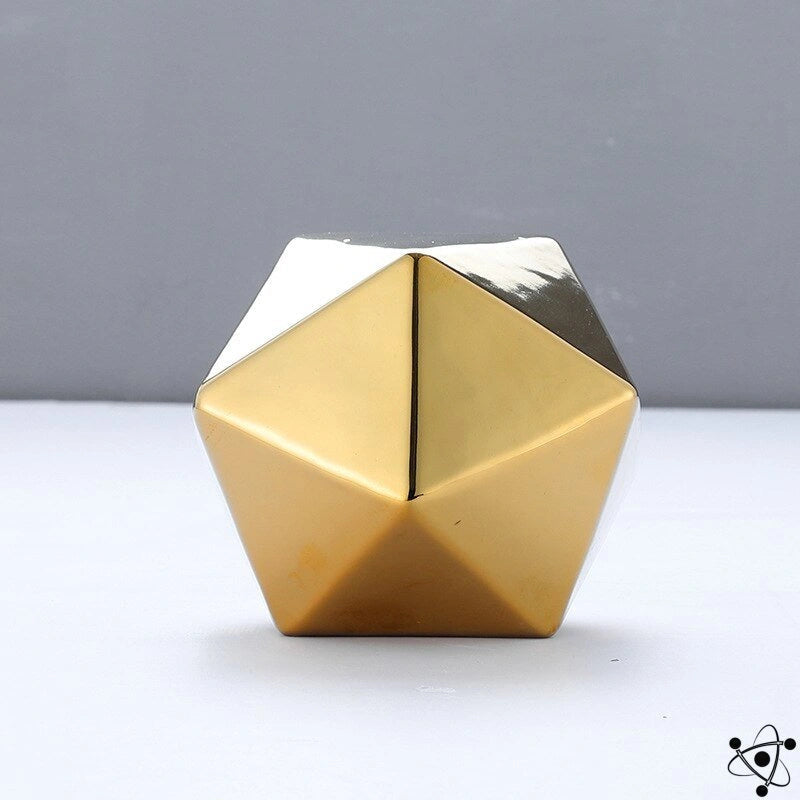 GeoArt Ikosaeder-Skulptur | Moderne Dekoration aus Metall | Geometrisches Design für Zuhause