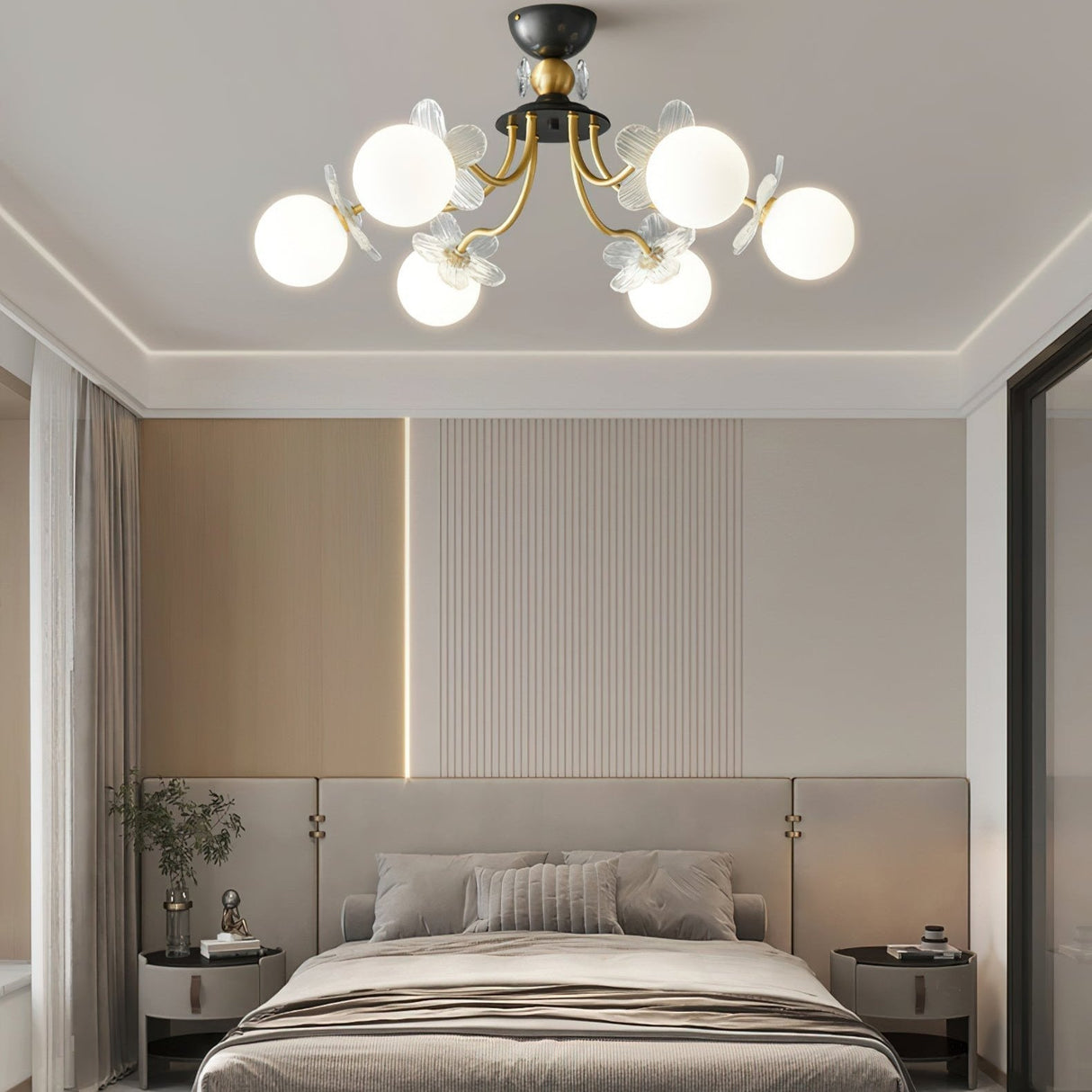 Florialis Blossom Flower Glas-Kronleuchter | Elegantes Blütendesign | Luxuriöse Beleuchtung für Zuhause