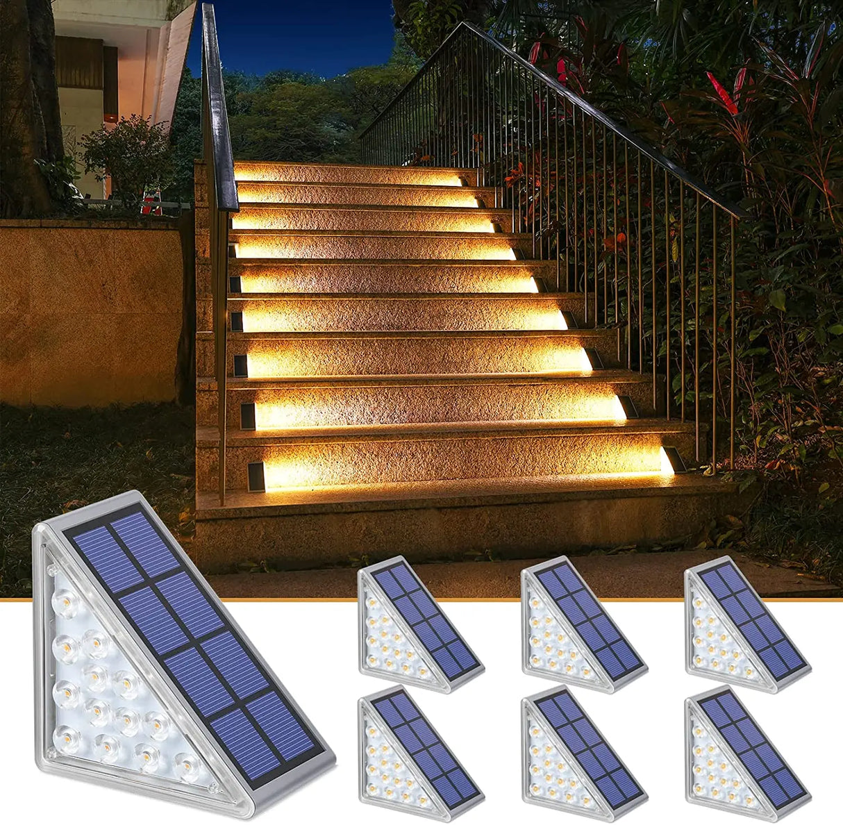 SolarStep LED Außenleuchten | Solarbetriebene Stufenbeleuchtung | Warmweiß & Kaltweiß