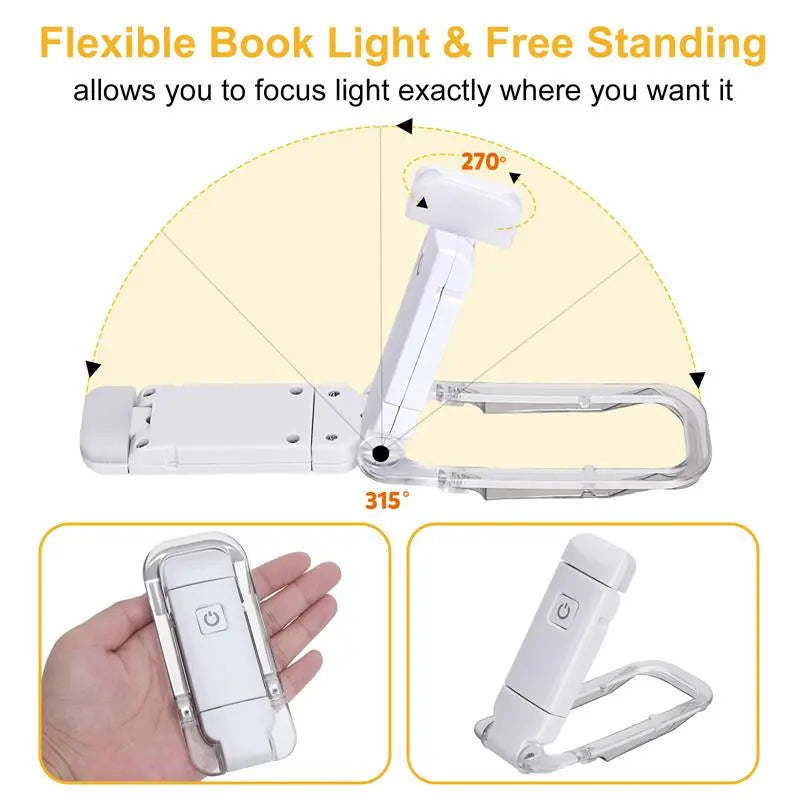 BrightBookmark Wiederaufladbare LED-Buchlampe | Clip-On Lesezeichenlicht | LED-USB Buchlicht für Komfortables Lesen