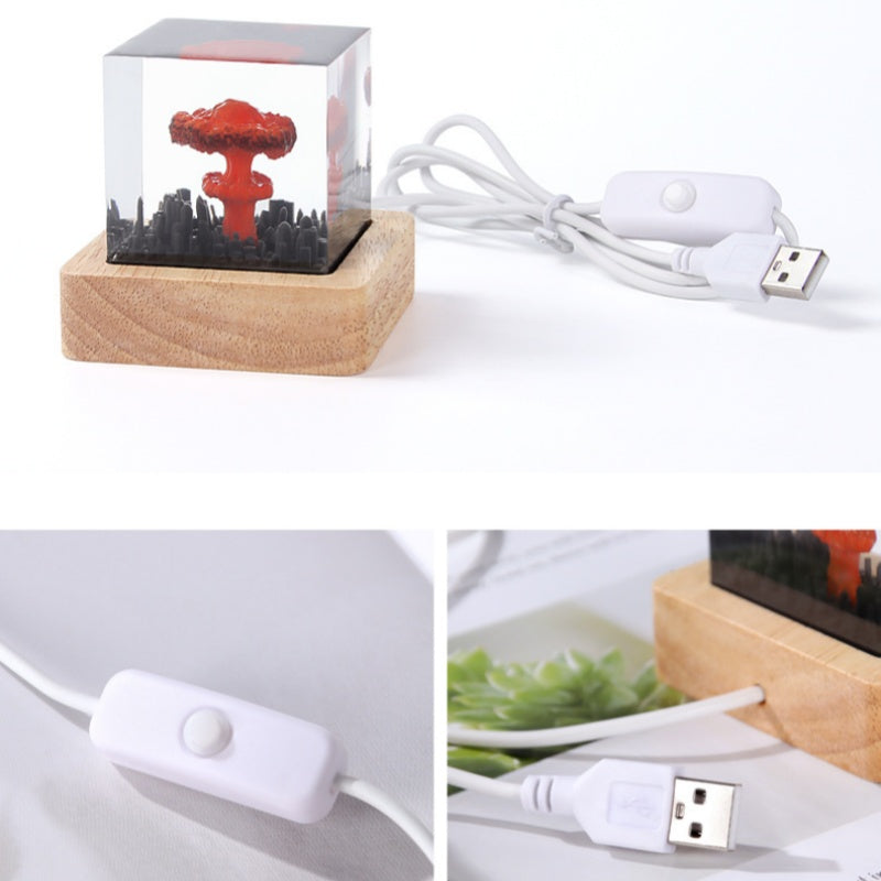 BlastGlow Nuklear Pilzwolken Lampe | Einzigartige Tischlampe | Dekorative Designleuchte für Wohnzimmer & Büro